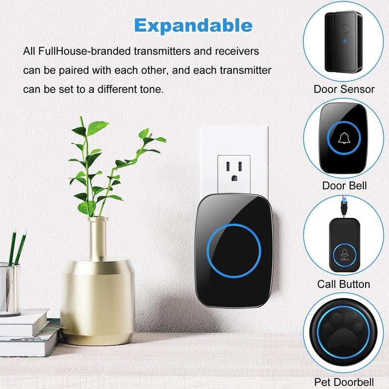 Full House Door Chime When Door Opens, FullHouse Door Sensor Wireless Entry Alarm with 1000ft Range, 60 Chimes and 5 Volume Levels for Business/Store/Home/Office - Image 5